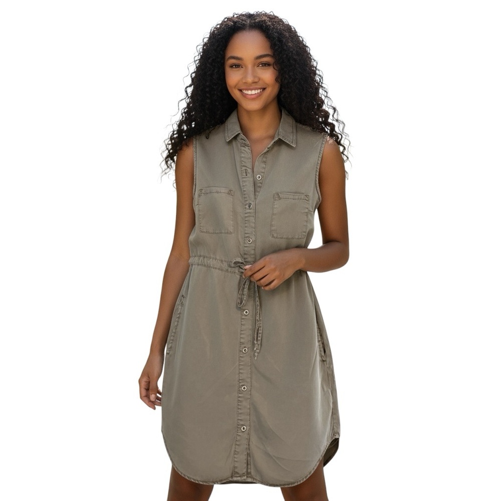 Max Jeans Women’s Light Gray Button-Up Shirt Dress. Size XS. SKU 561